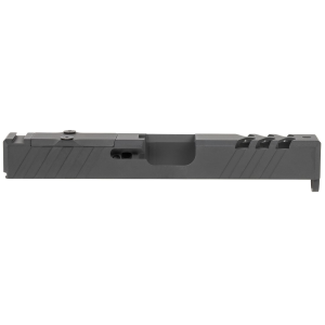 TacFire Replacement Slide 9mm Luger Graphite Black Cerakote Stainless Steel with Optics Cut & Slide Ports for Glock 19 Gen3