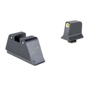 Trijicon Suppressor/Optic Height, Night Sights, Yellow Front with Black Rear & Green Lamps, For Glock 17,19,22,23,24,26,27,31,32,33,34,35,39 GL201-C-601135