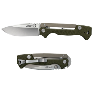 Cold Steel CS58SQ AD-15 3.50 in Folding Plain Spear Point S35VN SS Blade/Black Scales Aluminum/G10 Handle, Knife