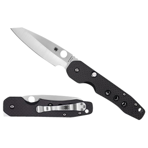 Spyderco C240CFP Smock 3.39 Fold Plain Stonewashed CPM S30V SS Blade/Black Textured Carbon Fiber/G10 Handle, Knife