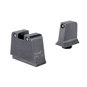Trijicon Suppressor/Optic Height, Night Sights, Black Front with Black Rear & Green Lamps, For Glock 42,43,43X,48 GL243-C-601141
