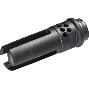 SureFire WARCOMP7625824 Warcomp QD Flash Hider 30 Cal (7.62mm) 5/8 in-24 tpi, Open Tine 3-Prong, Ported Black Stainless Steel for AR/M4-Platform (SOCOM Suppressor Compatible)