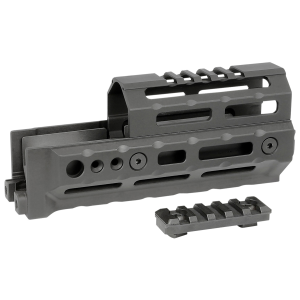 Midwest Industries MIAKALPHA6 Alpha Drop-in Aluminum Black Hardcoat Anodized 5 Slot Picatinny Rail AK-Platform 6 in Long Compatible w/M-LOK