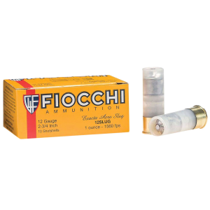 Fiocchi 12FLRSLU Aero Extrema 12Gauge 2.75 in 1oz, RifledSlug Shot 10 Per Box/8 Case, Shotgun Shells