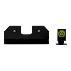 XS Sights GLR013P6G R3D Night Sights 3-Dot Set Tritium Green with Green Outline Front, Green Rear Black Frame for Glock 20,21,29,30,30s,37,41