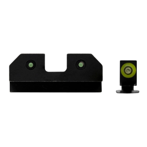 XS Sights GLR014P6G R3D Night Sights fits Glock Black | Green Tritium Green Outline Front Sight Green Tritium Rear Sight
