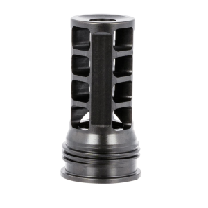 Huxwrx 1598 QD 338 Muzzle Brake Black with 3/4 in-24 tpi Threads & 2.30 in OAL for 338 Cal AR-Platform