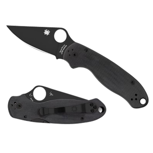 Spyderco C223GPBK Para 3 2.95 Fold Clip Point Plain Black DLC CPM S45VN SS Blade/Black G10 Handle Includes Pocket Clip, Knife