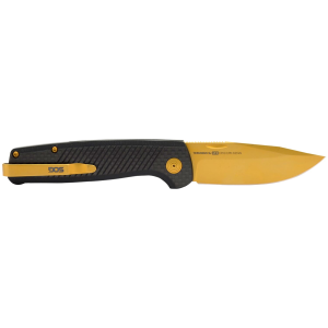 S.O.G SOGTM1007BX Terminus SJ LTE 2.90 Fold Plain Gold TiNi S35VN SS Blade, Graphite Textured G10 Handle, Knife