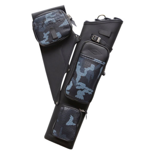 Neet NT-2300 Leather Target Quiver Black with Blue Camo Pockets RH 1056