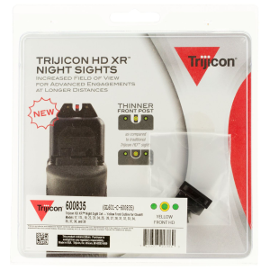 Trijicon 600835 HD XR Night Sights- Glock Standard Frames Black | Green Tritium Yellow Outline Front Sight Green Tritium Black Outline Rear Sight