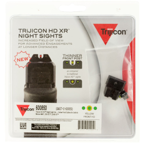 Trijicon 600850 HD XR Night Sights- Smith & Wesson M&P/SD9/SD40 Black | Green Tritium Yellow Outline Front Sight Green Tritium Black Outline Rear Sight