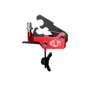 Elftmann Tactical SE Pro, FA, Adjustable Trigger, Curved with Black Shoe, Fits AR-15, Anodized Finish, Red SE-PRO-B-C-FA