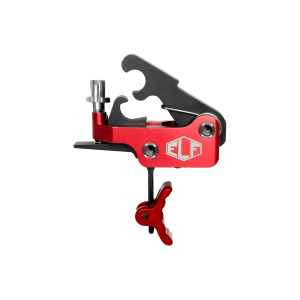 Elftmann Tactical SE Pro, FA, Adjustable Trigger, Curved with Red Shoe, Fits AR-15, Anodized Finish, Red SE-PRO-R-C-FA