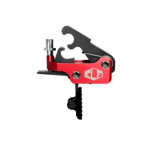 Elftmann Tactical SE Pro, FA, Adjustable Trigger, Straight with Black Shoe, Fits AR-15, Anodized Finish, Red SE-PRO-B-S-FA