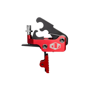 Elftmann Tactical SE Pro, FA, Adjustable Trigger, Straight with Red Shoe, Fits AR-15, Anodized Finish, Red SE-PRO-R-S-FA