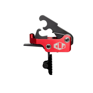 Elftmann Tactical SE, Adjustable Trigger, Straight with Black Shoe, Fits AR-15, Anodized Finish, Red SE-B-S