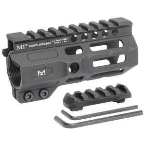 Midwest Industries MICRM45 Combat Black Hardcoat Anodized 6061-T6 Aluminum 4.50 in Picatinny/M-LOK