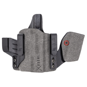 Safariland INCOG-X, Joint Collaboration with Haley Strategic, Inside the Waistband Holster, For Glock 43X/48 with Light, Integrated Mag Caddy, Microfiber Suede Wrapped Boltaron Construction, Black, Right Hand 1334625