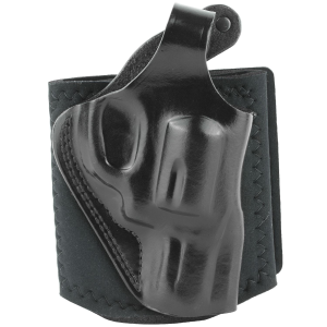 Galco Ankle Glove Ankle Holster, Fits J Frame with 2 in Barrel, Right Hand, Black Leather AG160B