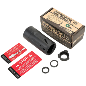 Strike Industries BSOPPRESSORUBK Oppressor Universal Blast Shield Multi-Cal 3.37 inL 1.61 inD Black Anodized Steel/Aluminum for Barrels with 1/2 in & 5/8 in Threads (Max .98 inD Barrels)