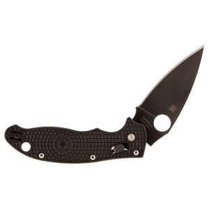 Spyderco C101PBBK2 Manix 2 Lightweight 3.37 in Folding Drop Point Plain Black DLC BD1 Steel Blade Black FRCP Handle Includes Pocket Clip, Knife