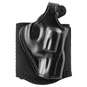Galco AG160B Ankle Glove Size Fits Ankles up to 13 in Black Leather Hook & Loop Fits S&W J Frame Fits Charter Arms Undercover Right Hand, Holster
