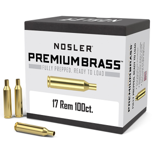 Nosler 10128 Premium Brass Unprimed Cases 17Rem, Rifle Brass 100/Box