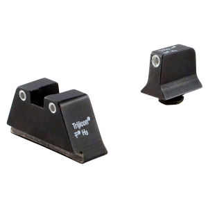 Trijicon 600689 Suppressor/Optic Height Sights- Glock Large Frames Black | Green Tritium White Outline Front Sight Green Tritium White Outline Rear Sight