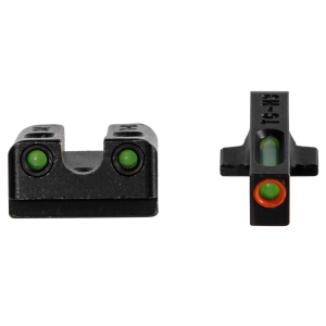 TruGlo TG13SG4PC TFX Pro Black | Green Tritium & Fiber Optic Orange Outline Front Sight Green Tritium & Fiber Optic Rear Sight