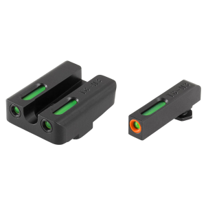 TruGlo TG13GL2PC TFX Pro Black | Green Tritium & Fiber Optic Orange Outline Front Sight Green Tritium & Fiber Optic Rear Sight