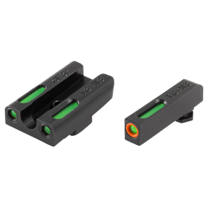 TruGlo TG13GL3PC TFX Pro Green/Orange Outline Fiber Optic/Tritium Front/Green/Tritium/Fiber Optic Rear/Black Nitride Fortress Frame, Compatible w/Glock 42/43/43X/48 Except MOS, Front Post/Rear Dovetail Mount