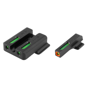 TruGlo TG13MP1PC TFX Pro Black | Green Tritium & Fiber Optic Orange Outline Front Sight Green Tritium & Fiber Optic Rear Sight
