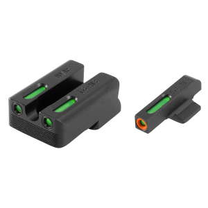 TruGlo TG13NV1PC TFX Pro Black | Green Tritium & Fiber Optic Orange Outline Front Sight Green Tritium & Fiber Optic Rear Sight