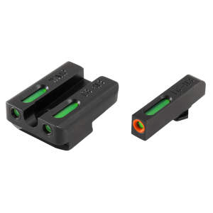 TruGlo TG13WA1PC TFX Pro Black | Green Tritium & Fiber Optic Orange Outline Front Sight Green Tritium & Fiber Optic Rear Sight
