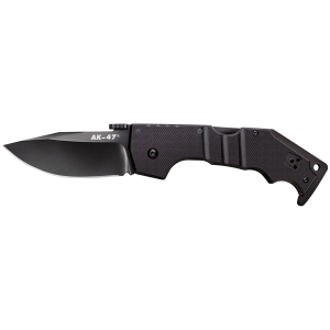 Cold Steel CS58M AK 3.50 Fold Clip Point Plain Black Matte S35VN SS Blade/5.50 Black G10 Handle Includes Belt Clip, Knife