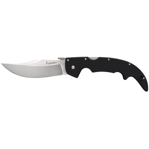 Cold Steel CS62MGD Espada Large 5.50 Fold Clip Point Plain S35VN SS Blade/6.75 Black w/Polished Bolsters G10 Handle Includes Belt Clip, Knife