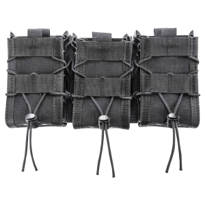 High Speed Gear 45DD00BK TACO Double Decker Shingle Black Nylong, Triple Shingle (3 Rifle/3 Pistol Mags), Fits MOLLE, Magazine Holder
