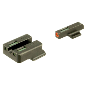 TruGlo TG13RS3PC TFX Pro Black | Green Tritium & Fiber Optic Orange Outline Front Sight Green Tritium & Fiber Optic Rear Sight