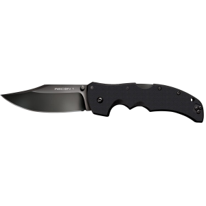 Cold Steel CS27BC Recon 1 4 in Folding Clip Point Plain DLC Coated American S35VN Blade/Black G10 Handle Includes Pocket Clip, Knife