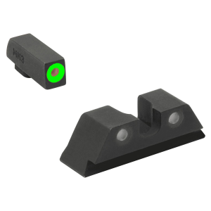 Meprolight USA 402243111 Hyper-Bright Green Tritium Green Outline Front Sight-Green Tritium Black Outline Rear Sight Glock 17/17L/19/22