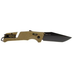 S.O.G SOG11121241 Trident AT 3.70 Fold Tanto Plain Black TiNi Cryo D2 Steel Blade, Flat Dark Earth Textured GRN Handle, Peg Box Pkg, Knife