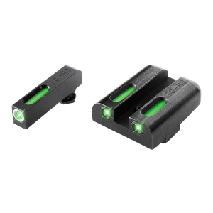 TruGlo TG13GL2A TFX Black | Green Tritium & Fiber Optic White Outline Front Sight Green Tritium & Fiber Optic Rear Sight