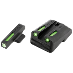 TruGlo TG13NV1A TFX Black | Green Tritium & Fiber Optic White Outline Front Sight Green Tritium & Fiber Optic Rear Sight