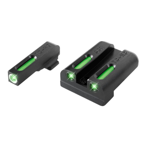 TruGlo TG13SG1A TFX Black | Green Tritium & Fiber Optic White Outline Front Sight Green Tritium & Fiber Optic Rear Sight