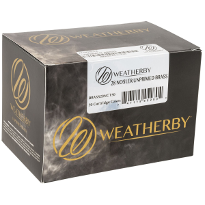 Weatherby BRASS28NCT50 Unprimed Cases 28Nosler Rifle Brass 50/Box