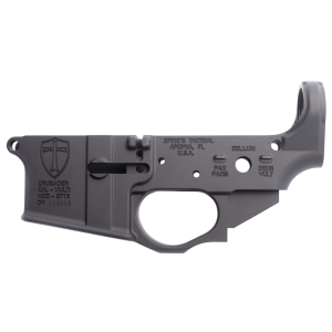 Spikes STLS022 Crusader Stripped Lower Receiver Multi-Caliber 7075-T6 Aluminum Black Anodized for AR-15