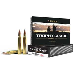 Nosler 60065 Trophy Grade 300RUM 180gr Nosler AccuBond 20 Per Box/10 Case Centerfire, Rifle Ammunition