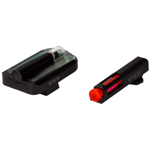 HiViz GLFD21 FastDot H3 Sight Set for Glock Red Fiber Optic Front Sight-Green Tritium Rear Sight