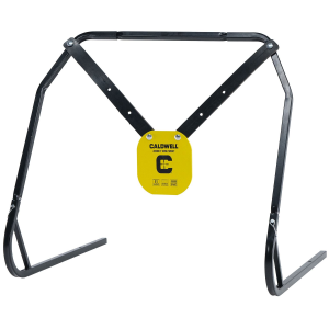 Caldwell 1140016 Gong & Target Stand 8 in Yellow AR500 Steel Gong Hanging Includes XL Strap Hangers